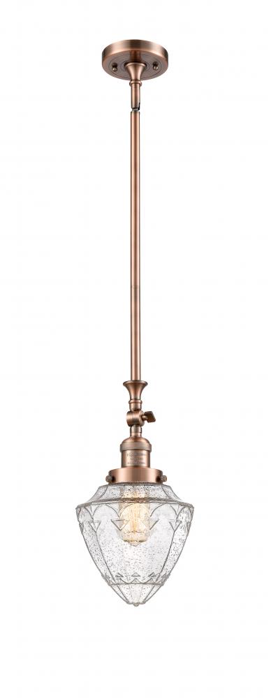 Bullet - 1 Light - 7 inch - Antique Copper - Stem Hung - Adjustable Mini Pendant
