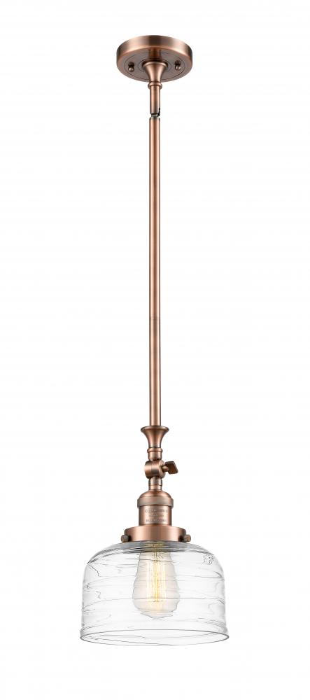 Bell - 1 Light - 8 inch - Antique Copper - Stem Hung - Adjustable Mini Pendant