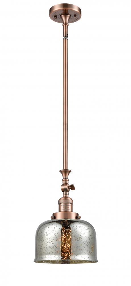 Bell - 1 Light - 8 inch - Antique Copper - Stem Hung - Adjustable Mini Pendant