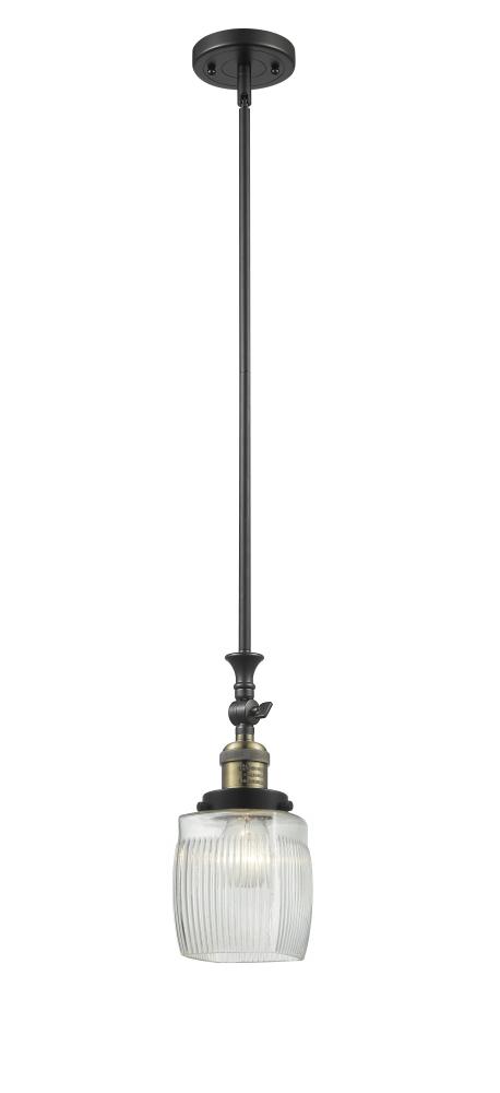 Colton - 1 Light - 6 inch - Black Antique Brass - Stem Hung - Adjustable Mini Pendant