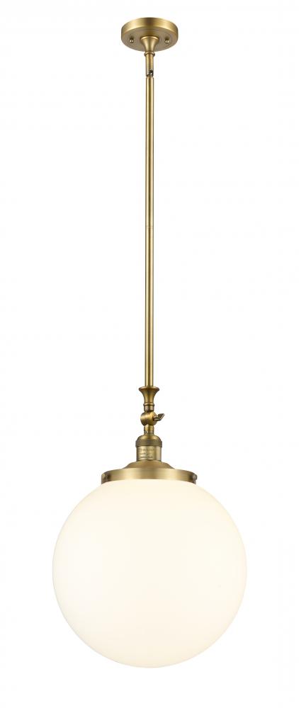 Beacon - 1 Light - 12 inch - Brushed Brass - Stem Hung - Adjustable Mini Pendant