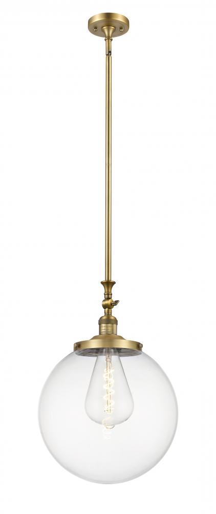 Beacon - 1 Light - 12 inch - Brushed Brass - Stem Hung - Adjustable Mini Pendant