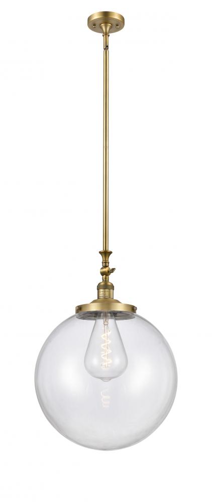 Beacon - 1 Light - 16 inch - Brushed Brass - Stem Hung - Adjustable Mini Pendant