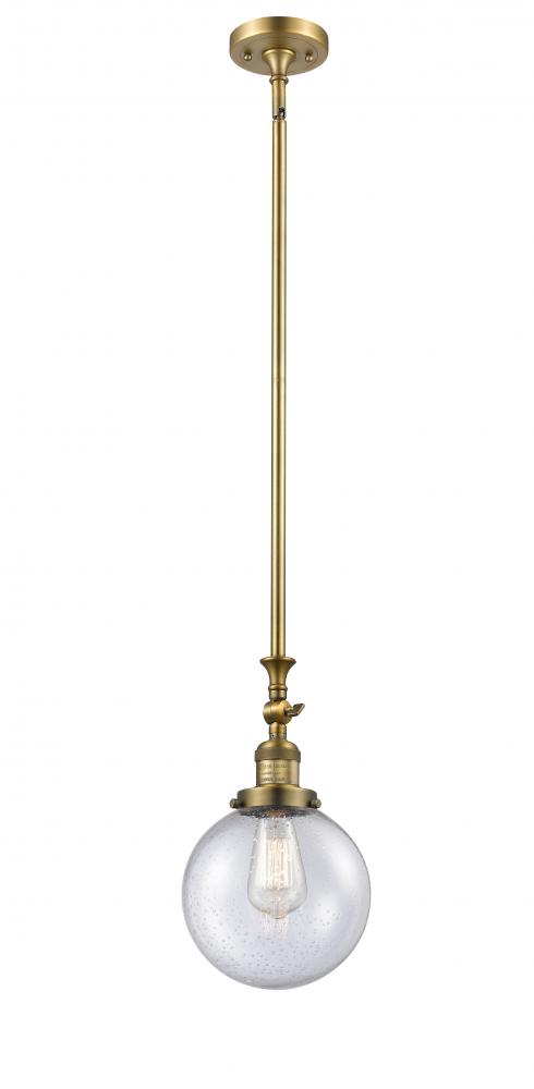Beacon - 1 Light - 8 inch - Brushed Brass - Stem Hung - Adjustable Mini Pendant