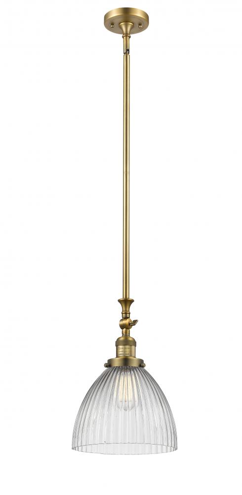 Seneca Falls - 1 Light - 10 inch - Brushed Brass - Stem Hung - Adjustable Mini Pendant