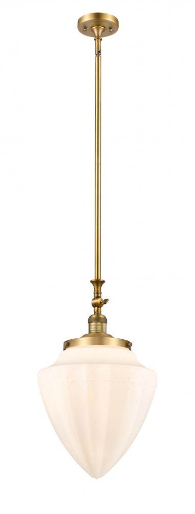 Bullet - 1 Light - 12 inch - Brushed Brass - Stem Hung - Adjustable Mini Pendant