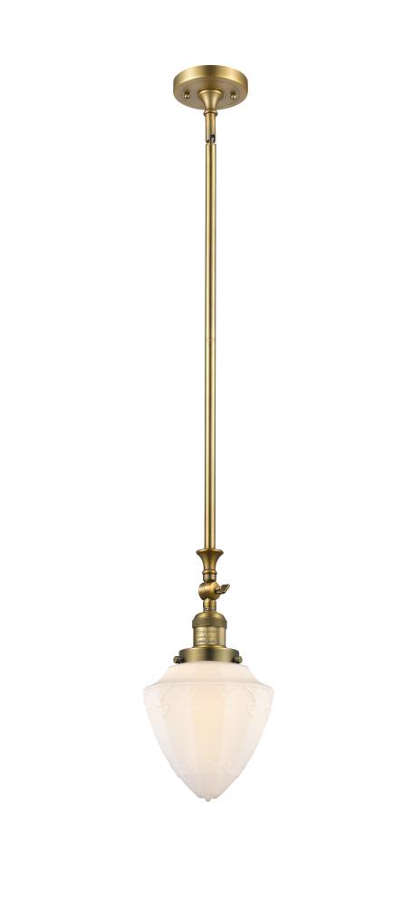 Bullet - 1 Light - 7 inch - Brushed Brass - Stem Hung - Adjustable Mini Pendant