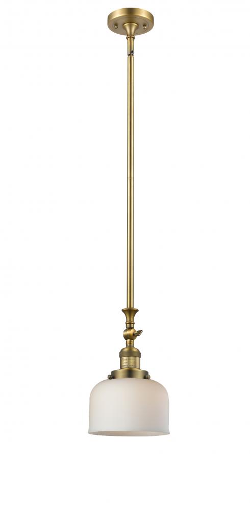 Bell - 1 Light - 8 inch - Brushed Brass - Stem Hung - Adjustable Mini Pendant