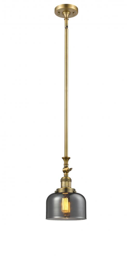 Bell - 1 Light - 8 inch - Brushed Brass - Stem Hung - Adjustable Mini Pendant