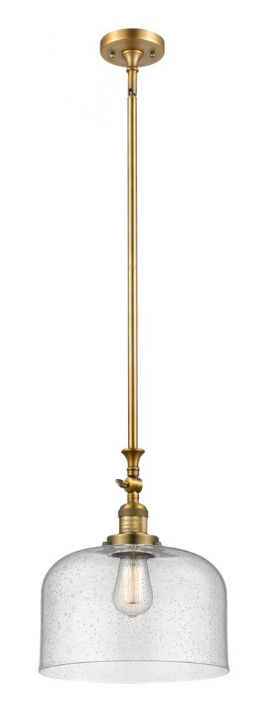 Bell - 1 Light - 12 inch - Brushed Brass - Stem Hung - Adjustable Mini Pendant