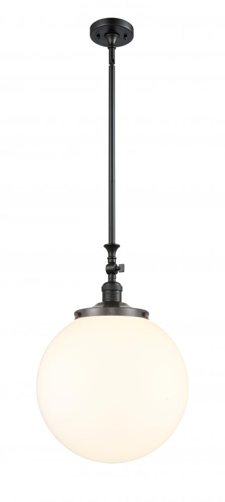 Beacon - 1 Light - 12 inch - Matte Black - Stem Hung - Adjustable Mini Pendant
