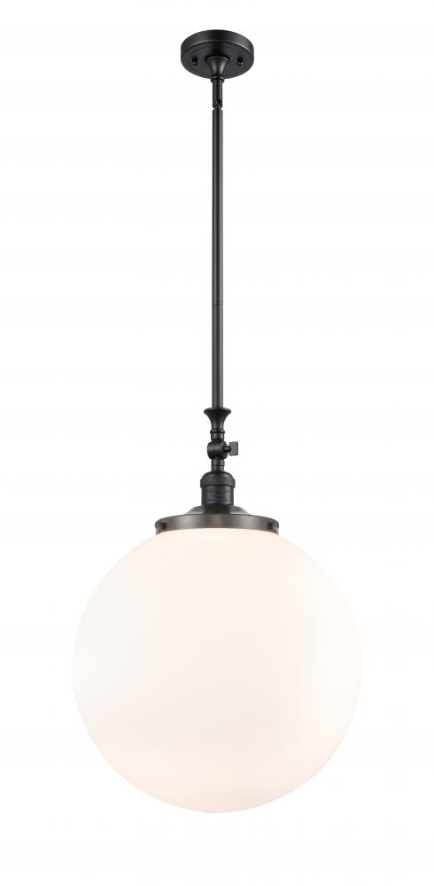 Beacon - 1 Light - 16 inch - Matte Black - Stem Hung - Adjustable Mini Pendant