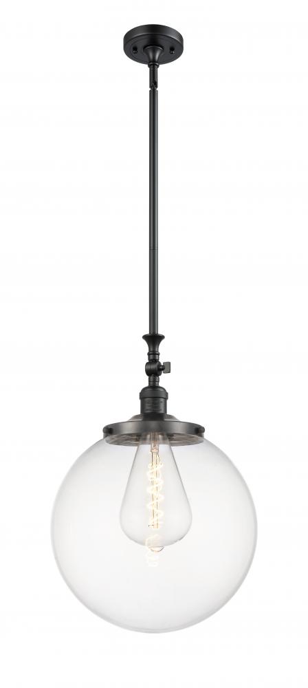 Beacon - 1 Light - 12 inch - Matte Black - Stem Hung - Adjustable Mini Pendant