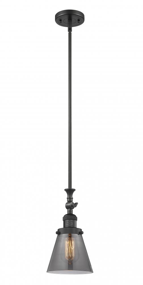Cone - 1 Light - 6 inch - Matte Black - Stem Hung - Adjustable Mini Pendant