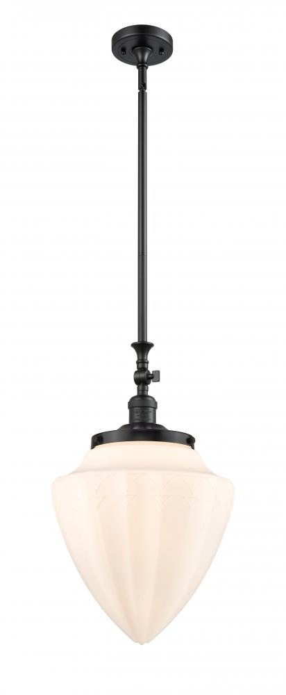 Bullet - 1 Light - 12 inch - Matte Black - Stem Hung - Adjustable Mini Pendant
