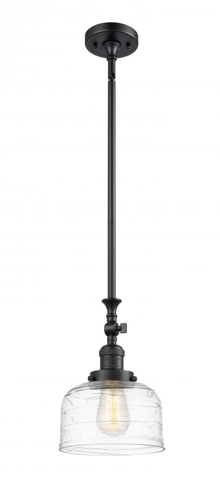 Bell - 1 Light - 8 inch - Matte Black - Stem Hung - Adjustable Mini Pendant