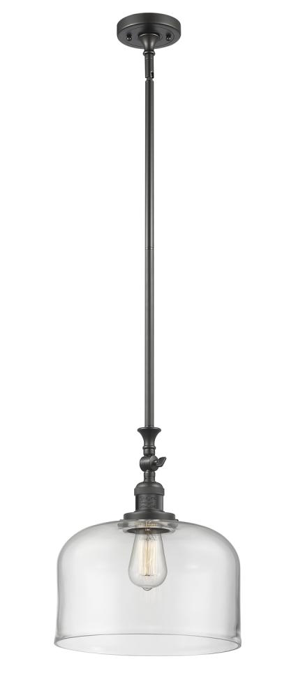 Bell - 1 Light - 12 inch - Oil Rubbed Bronze - Stem Hung - Adjustable Mini Pendant