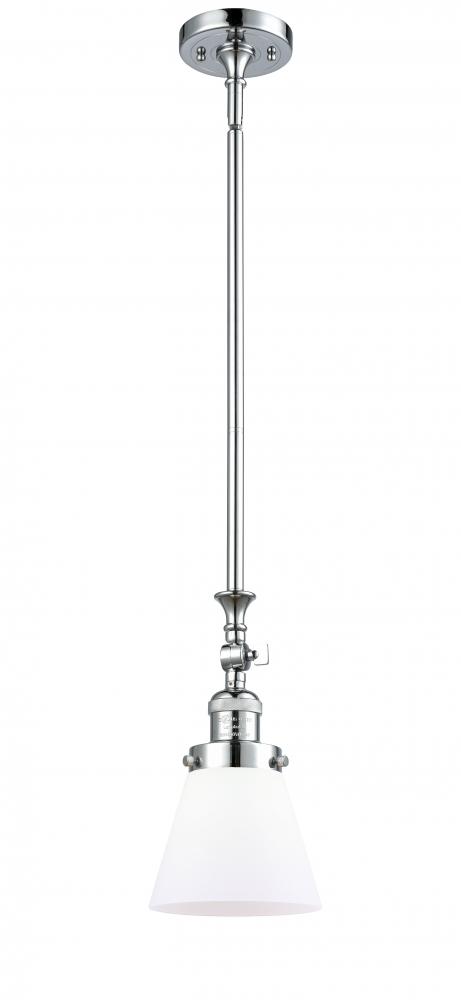 Cone - 1 Light - 6 inch - Polished Chrome - Stem Hung - Adjustable Mini Pendant
