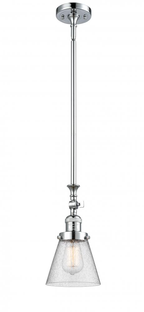 Cone - 1 Light - 6 inch - Polished Chrome - Stem Hung - Adjustable Mini Pendant