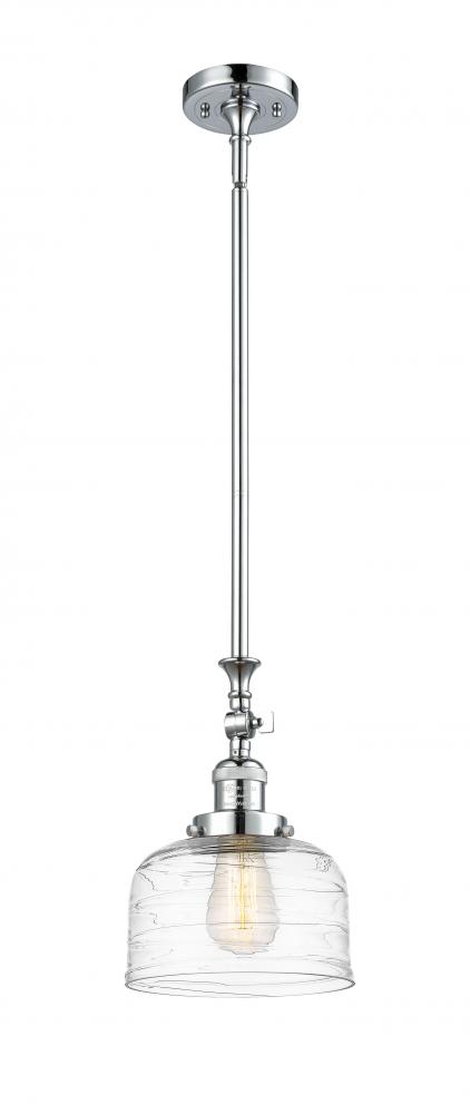 Bell - 1 Light - 8 inch - Polished Chrome - Stem Hung - Adjustable Mini Pendant