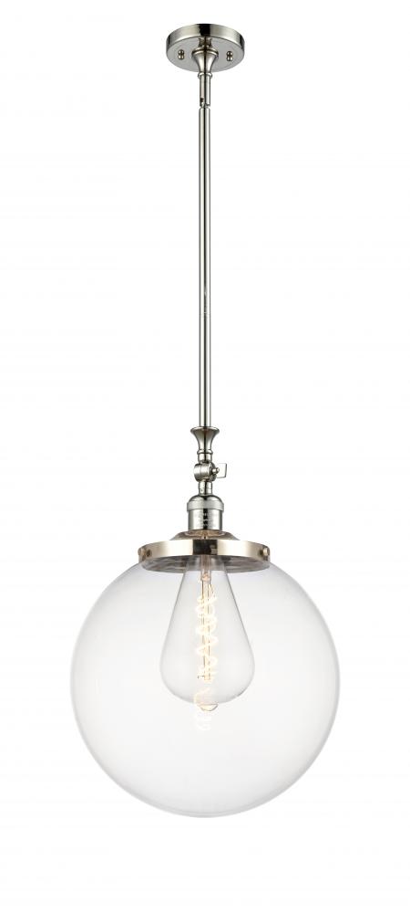 Beacon - 1 Light - 12 inch - Polished Nickel - Stem Hung - Adjustable Mini Pendant