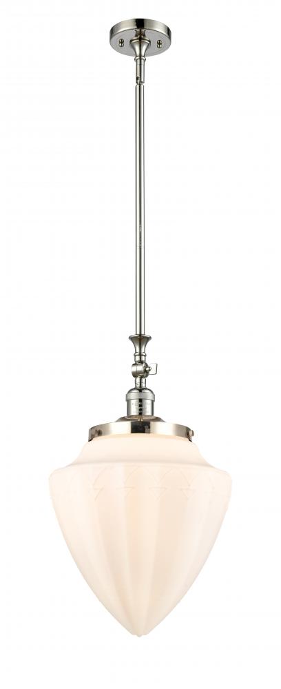 Bullet - 1 Light - 12 inch - Polished Nickel - Stem Hung - Adjustable Mini Pendant
