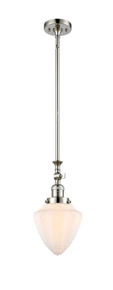 Bullet - 1 Light - 7 inch - Polished Nickel - Stem Hung - Adjustable Mini Pendant