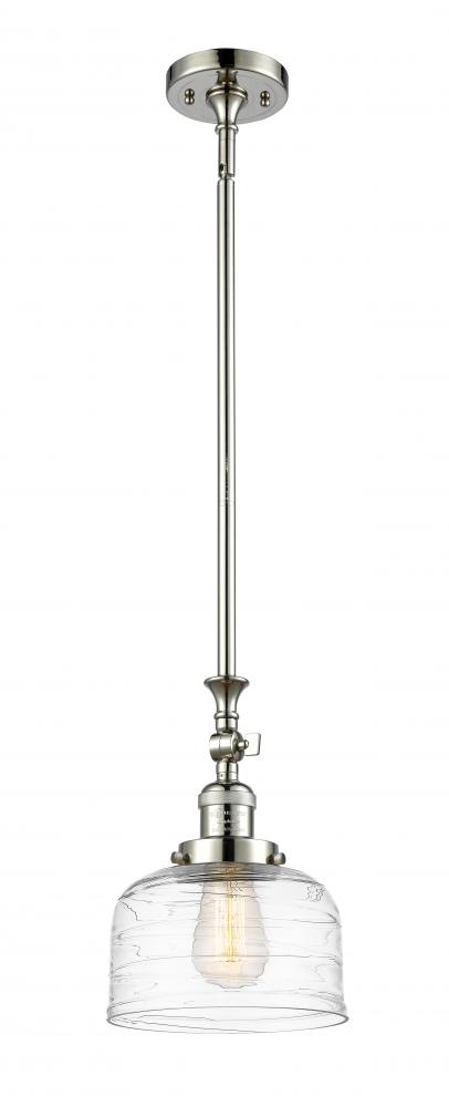 Bell - 1 Light - 8 inch - Polished Nickel - Stem Hung - Adjustable Mini Pendant