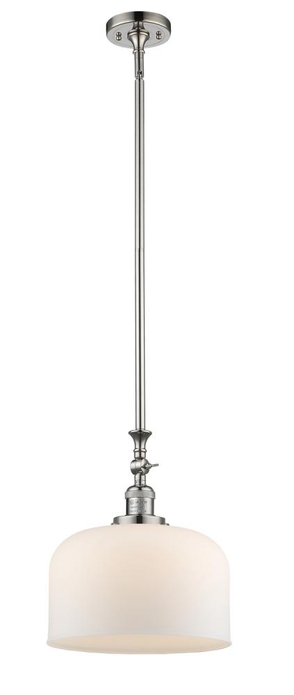 Bell - 1 Light - 12 inch - Polished Nickel - Stem Hung - Adjustable Mini Pendant