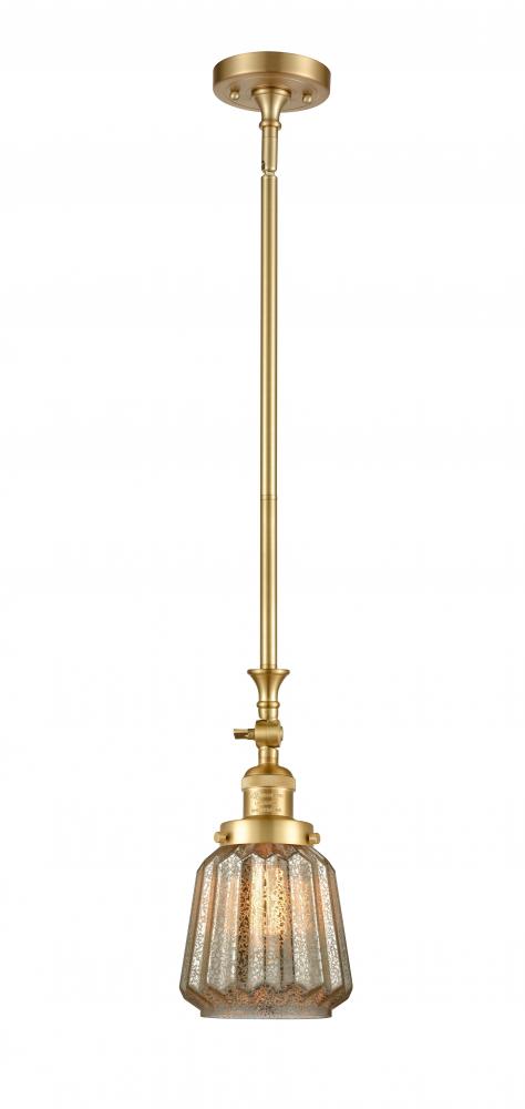 Chatham - 1 Light - 7 inch - Satin Gold - Stem Hung - Adjustable Mini Pendant