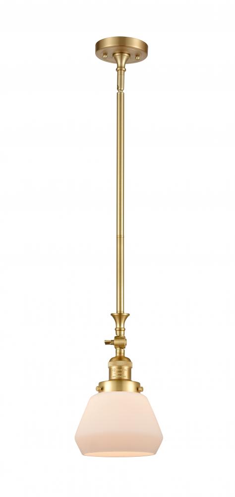 Fulton - 1 Light - 7 inch - Satin Gold - Stem Hung - Adjustable Mini Pendant