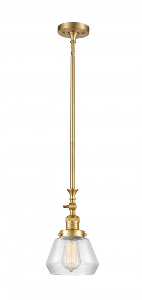 Fulton - 1 Light - 7 inch - Satin Gold - Stem Hung - Adjustable Mini Pendant