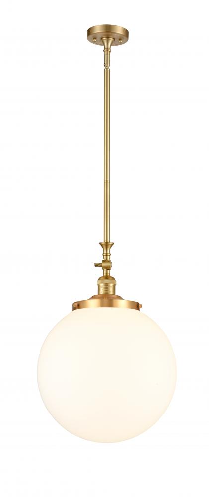 Beacon - 1 Light - 12 inch - Satin Gold - Stem Hung - Adjustable Mini Pendant