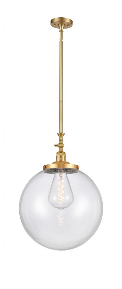 Beacon - 1 Light - 16 inch - Satin Gold - Stem Hung - Adjustable Mini Pendant