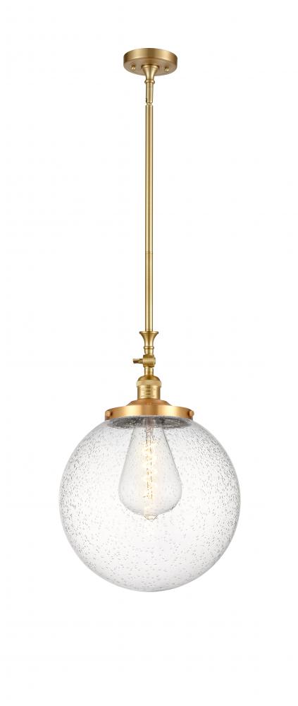 Beacon - 1 Light - 12 inch - Satin Gold - Stem Hung - Adjustable Mini Pendant