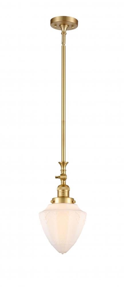 Bullet - 1 Light - 7 inch - Satin Gold - Stem Hung - Adjustable Mini Pendant