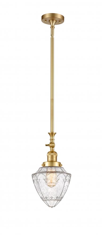 Bullet - 1 Light - 7 inch - Satin Gold - Stem Hung - Adjustable Mini Pendant