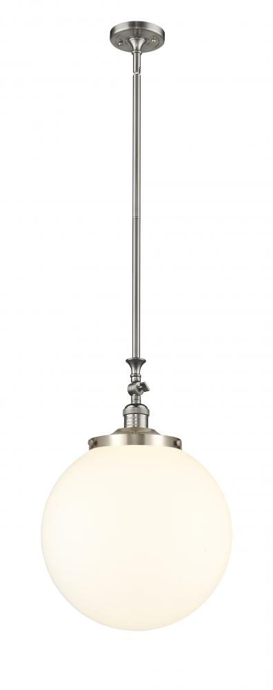 Beacon - 1 Light - 12 inch - Brushed Satin Nickel - Stem Hung - Adjustable Mini Pendant