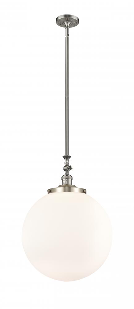 Beacon - 1 Light - 16 inch - Brushed Satin Nickel - Stem Hung - Adjustable Mini Pendant