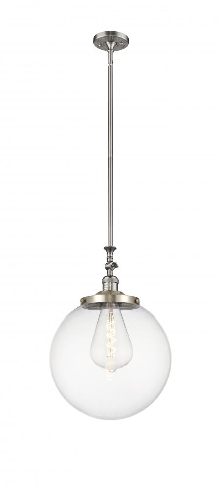 Beacon - 1 Light - 12 inch - Brushed Satin Nickel - Stem Hung - Adjustable Mini Pendant