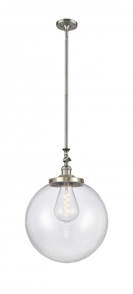 Beacon - 1 Light - 16 inch - Brushed Satin Nickel - Stem Hung - Adjustable Mini Pendant