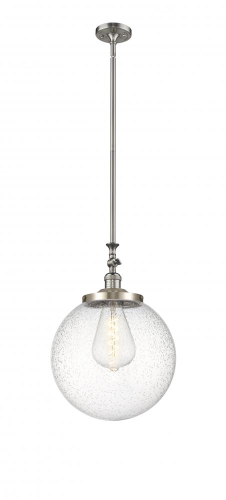 Beacon - 1 Light - 12 inch - Brushed Satin Nickel - Stem Hung - Adjustable Mini Pendant