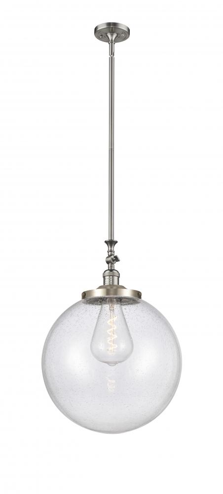Beacon - 1 Light - 16 inch - Brushed Satin Nickel - Stem Hung - Adjustable Mini Pendant