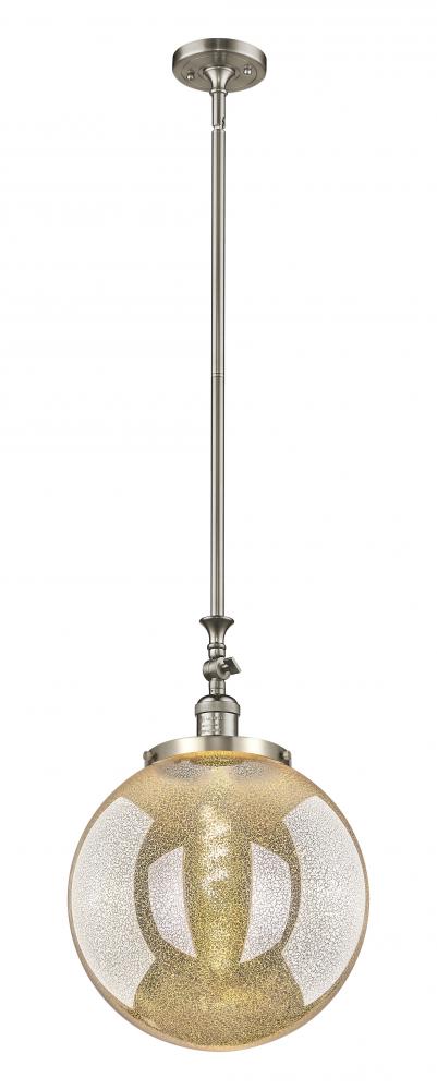 Beacon - 1 Light - 12 inch - Brushed Satin Nickel - Stem Hung - Adjustable Mini Pendant