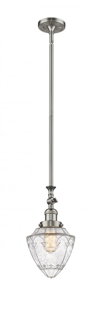 Bullet - 1 Light - 7 inch - Brushed Satin Nickel - Stem Hung - Adjustable Mini Pendant
