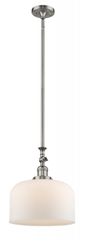 Bell - 1 Light - 12 inch - Brushed Satin Nickel - Stem Hung - Adjustable Mini Pendant