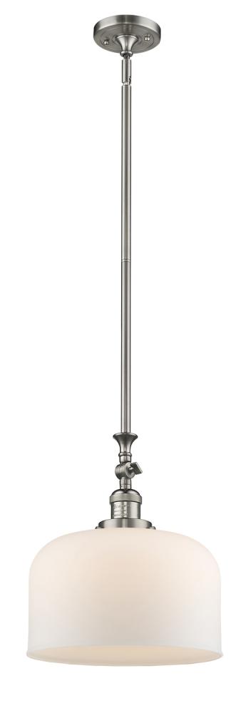 Bell - 1 Light - 12 inch - Brushed Satin Nickel - Stem Hung - Adjustable Mini Pendant