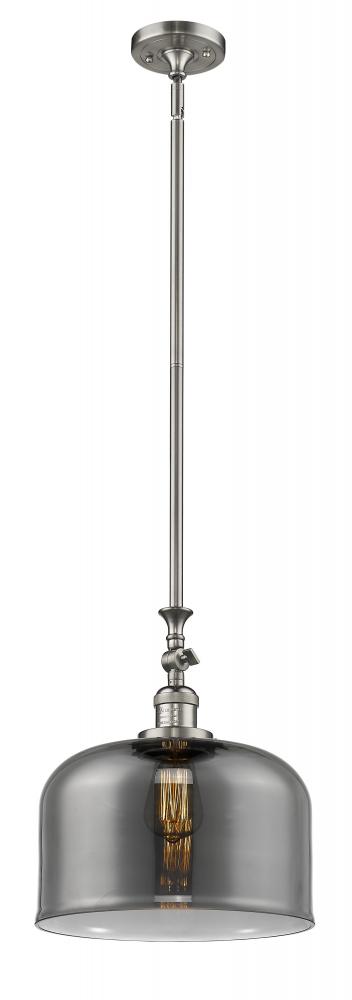Bell - 1 Light - 12 inch - Brushed Satin Nickel - Stem Hung - Adjustable Mini Pendant