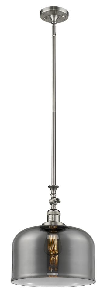 Bell - 1 Light - 12 inch - Brushed Satin Nickel - Stem Hung - Adjustable Mini Pendant