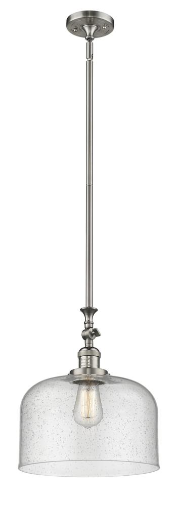 Bell - 1 Light - 12 inch - Brushed Satin Nickel - Stem Hung - Adjustable Mini Pendant